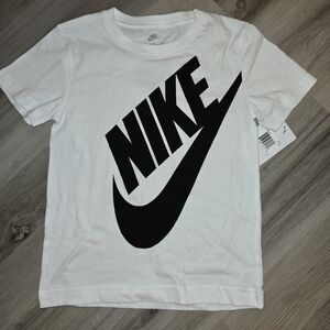 Nike Kids White and Black Short Sleeve Tee